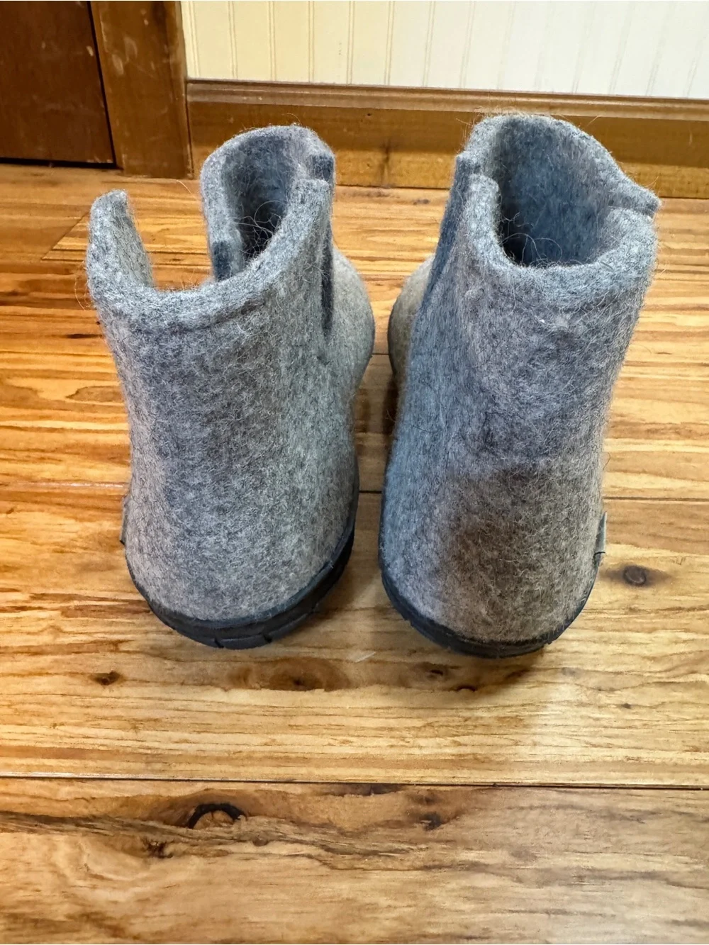 Glerups  boot Gray Wool Slipper With Black Rubber Bottom -  EU Size 43 Unisex‎